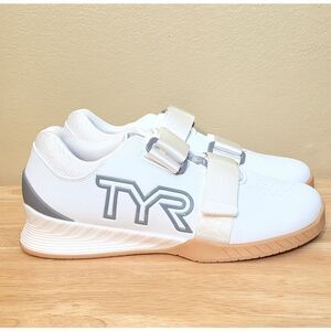 TYR L-1 Lifter Weightlifting Shoes White Grey Gum Men's Size 8 Women's 9.5